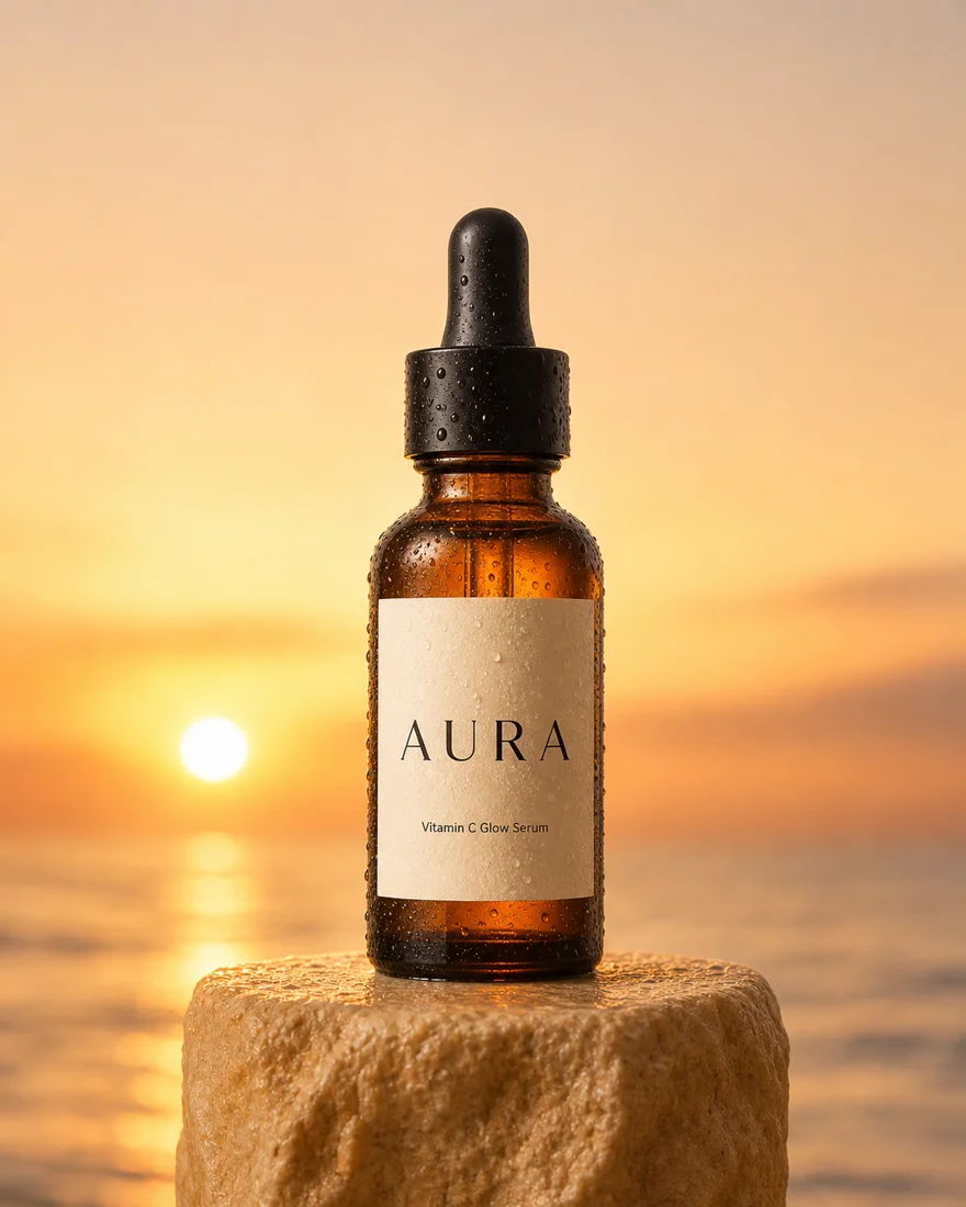 Tek ürün fotoğrafından serum reklamı